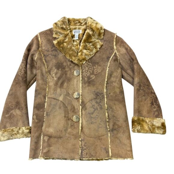 Chico's Faux Fur Coat Sz Small / US 4 Soft Cozy Boho Southwest - Picture 6 of 16